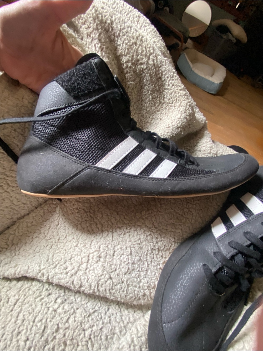 adidas Men’s Black & White High-Top Athletic Shoes